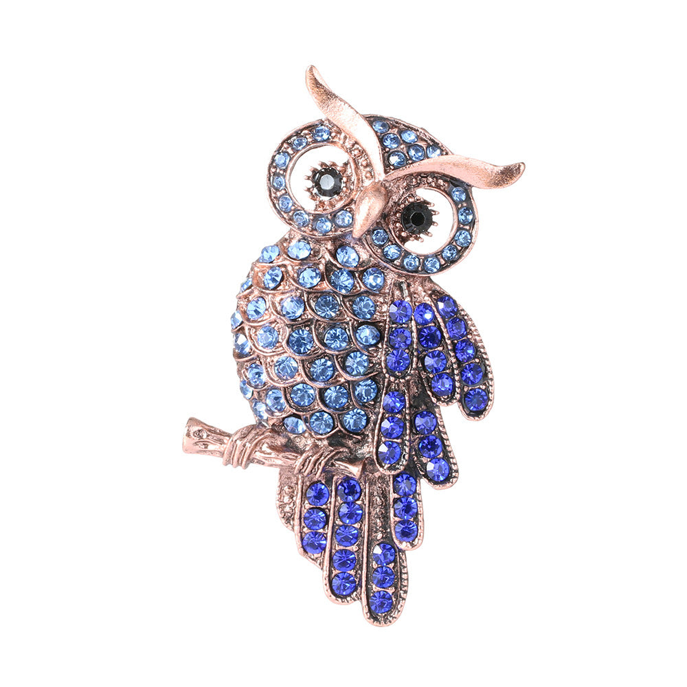 Solo Owl Rhinstone pin brooches