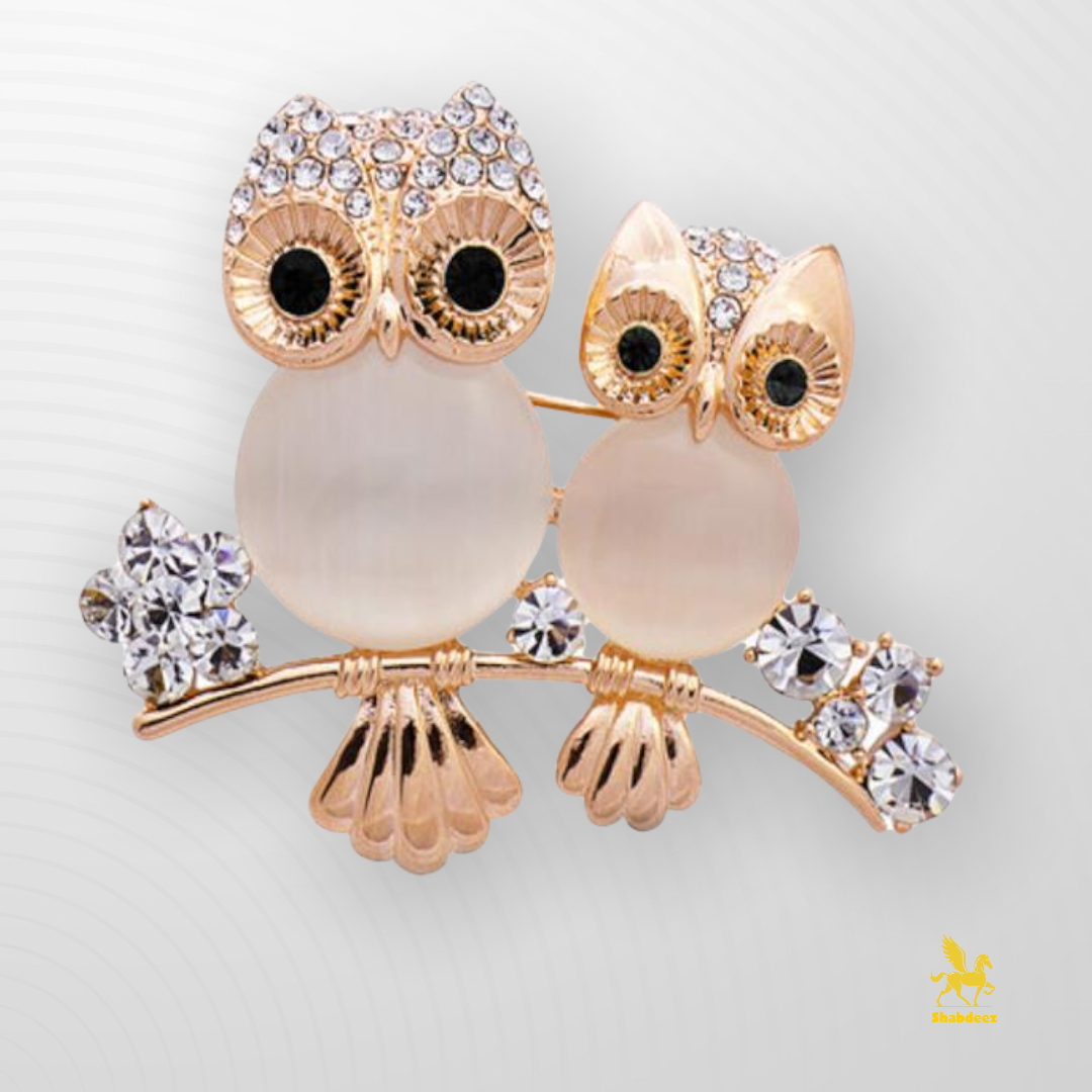 Owl Rhinestone Pin Brooches